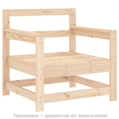 Градински столове с възглавници, 2 бр, бор масив
