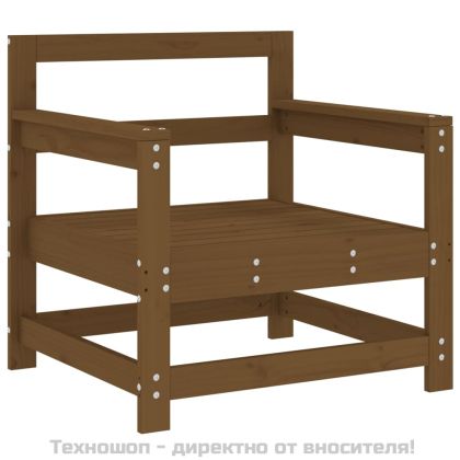 Градински столове с възглавници, 2 бр, меденокафяви, бор масив