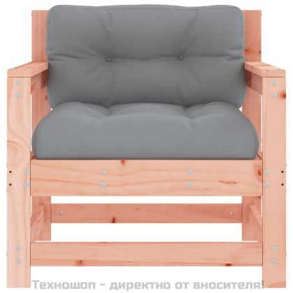 Градински столове с възглавници 2 бр масивно дърво дуглас