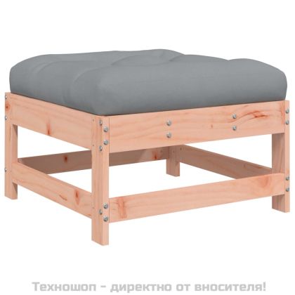 Градински табуретки с възглавници, 2 бр, дугласко дърво масив