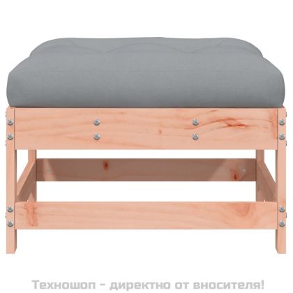 Градински табуретки с възглавници, 2 бр, дугласко дърво масив