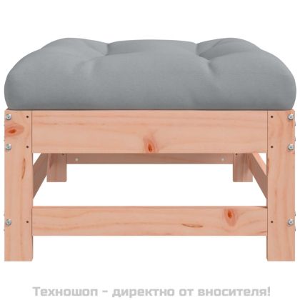 Градински табуретки с възглавници, 2 бр, дугласко дърво масив