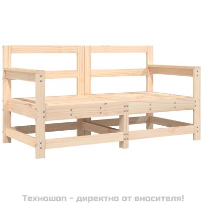 Градински столове с възглавници, 2 бр, бор масив