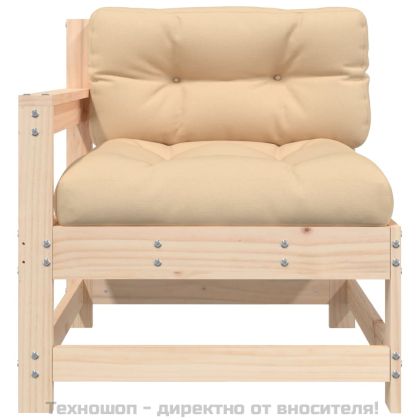 Градински столове с възглавници, 2 бр, бор масив