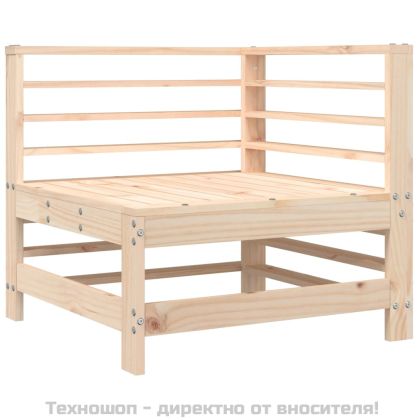 Ъглов диван с възглавници, борово дърво масив