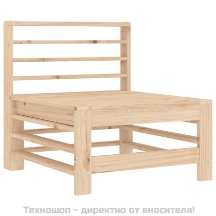 Среден диван с възглавници, борово дърво масив