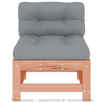 Среден диван с възглавници, дугласко дърво масив