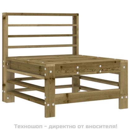 Среден диван с възглавници, импрегнирано борово дърво