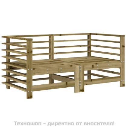 Ъглови дивани с възглавници 2 бр сиви импрегнирано борово дърво