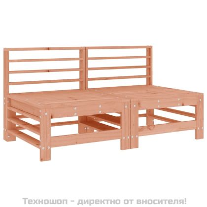 Средни дивани с възглавници, 2 бр, дугласко дърво масив
