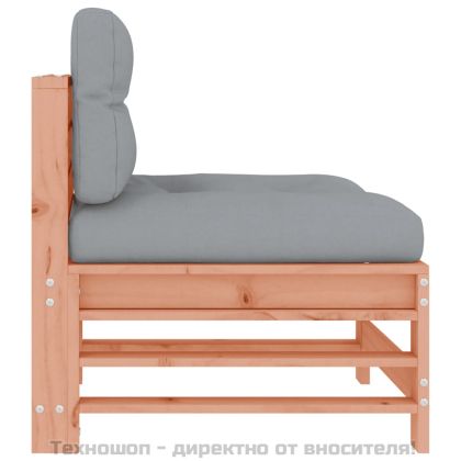 Средни дивани с възглавници, 2 бр, дугласко дърво масив