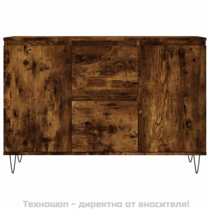 Сайдборд, опушен дъб, 101,5x35x70 см, инженерно дърво