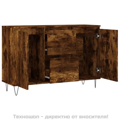 Сайдборд, опушен дъб, 101,5x35x70 см, инженерно дърво