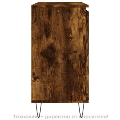 Сайдборд, опушен дъб, 101,5x35x70 см, инженерно дърво