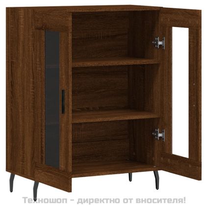 Сайдборд, Кафяв дъб, 69,5x34x90 см, инженерно дърво