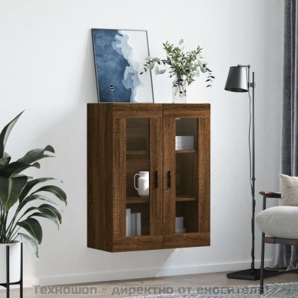 Стенен шкаф кафяв дъб 69,5x34x90 см