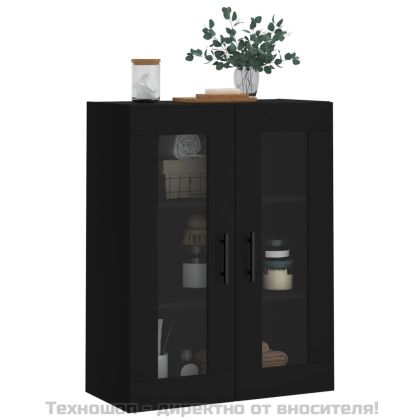 Стенен шкаф черен 69,5x34x90 см