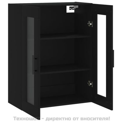 Стенен шкаф черен 69,5x34x90 см