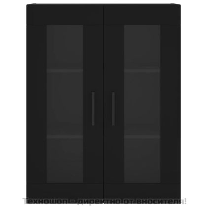 Стенен шкаф черен 69,5x34x90 см