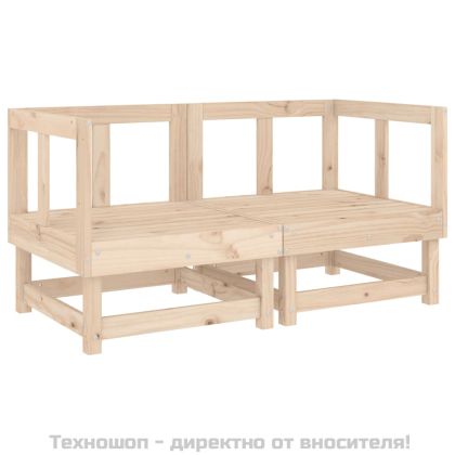 Ъглови дивани с възглавници, 2 бр, борово дърво масив