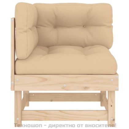 Ъглови дивани с възглавници, 2 бр, борово дърво масив