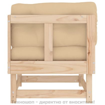 Ъглови дивани с възглавници, 2 бр, борово дърво масив