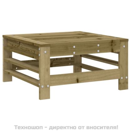 Градинска табуретка с възглавница, импрегнирано борово дърво