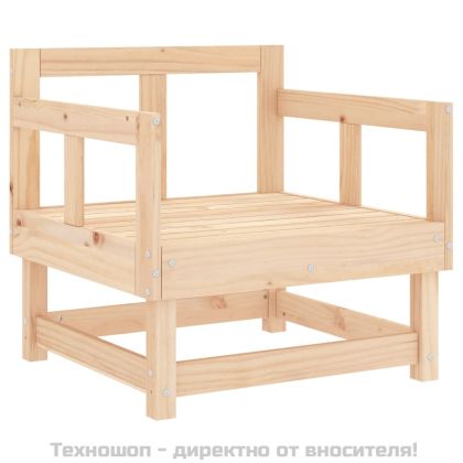 Градински столове с възглавници, 2 бр, бор масив