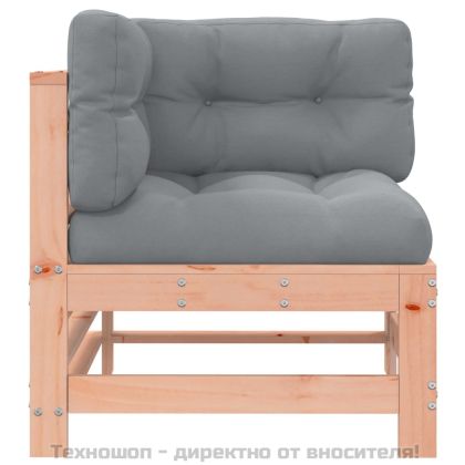 Ъглови дивани с възглавници, 2 бр, дугласко дърво масив