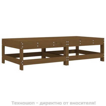 Градински табуретки с възглавници 2 бр меденокафяви бор масив