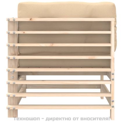 Ъглови дивани с възглавници, 2 бр, борово дърво масив