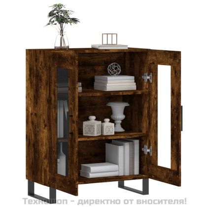 Сайдборд, опушен дъб, 69,5x34x90 см, инженерно дърво