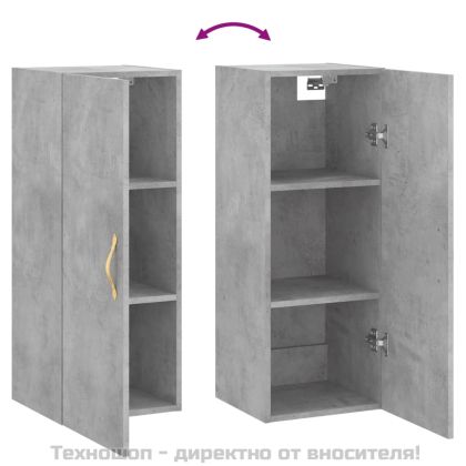 Стенен шкаф бетонно сив 34,5x34x90 см