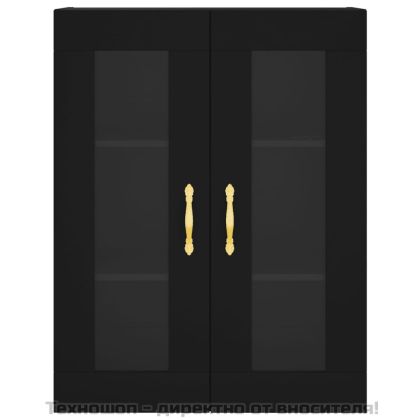 Стенен шкаф черен 69,5x34x90 см