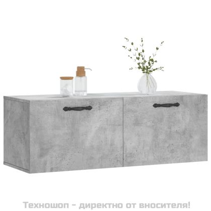 Стенен шкаф, бетонно сив, 100x36,5x35 см, инженерно дърво