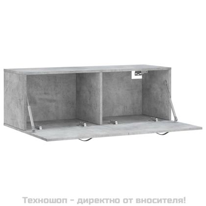 Стенен шкаф, бетонно сив, 100x36,5x35 см, инженерно дърво