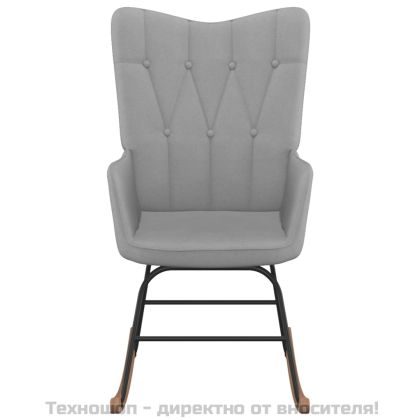 Люлеещ се стол, светлосив, текстил