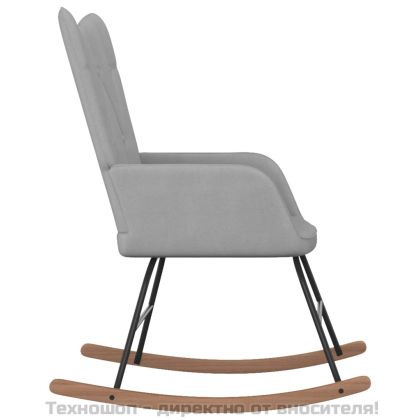 Люлеещ се стол, светлосив, текстил