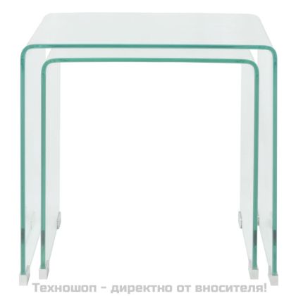 Комплект две помощни масички, темперирано прозрачно стъкло