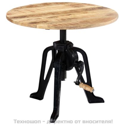 Странична маса, 60x(46-63) cм, мангово дърво масив и чугун