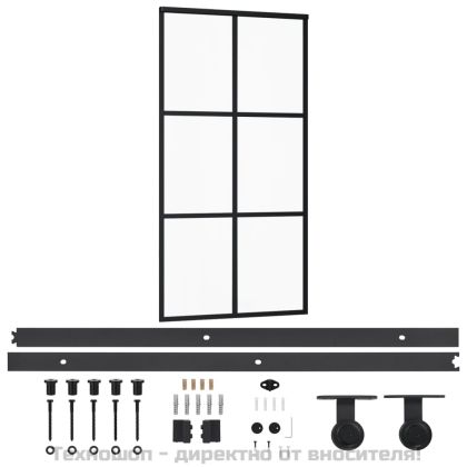 Плъзгаща се врата с механизъм ESG стъкло и алуминий 102x205 см