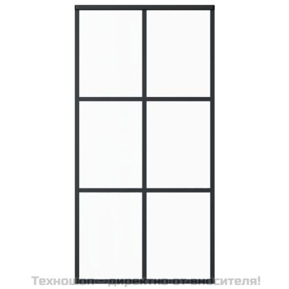 Плъзгаща се врата с механизъм ESG стъкло и алуминий 102x205 см