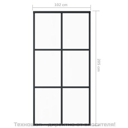 Плъзгаща се врата с механизъм ESG стъкло и алуминий 102x205 см