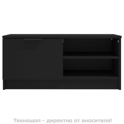 ТВ шкаф, черен, 80x35x36,5 см, инженерно дърво
