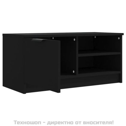 ТВ шкаф, черен, 80x35x36,5 см, инженерно дърво