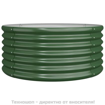 Градински плантер поцинкована стомана 80x80x36 см зелен