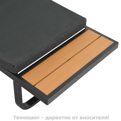 Градински ъглов комплект с възглавници, 2 части, алуминий, WPC