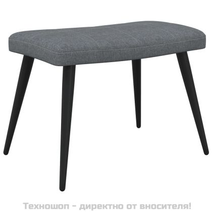 Релаксиращ стол с табуретка, тъмносив, плат