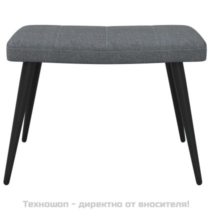 Релаксиращ стол с табуретка, тъмносив, плат