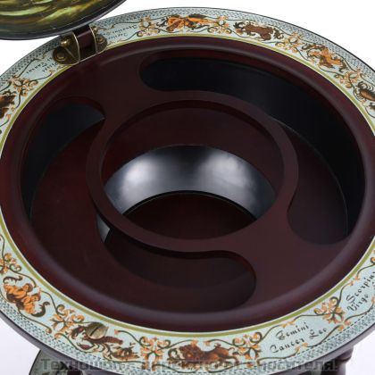 Глобус бар стойка за вино, евкалиптово дърво, син